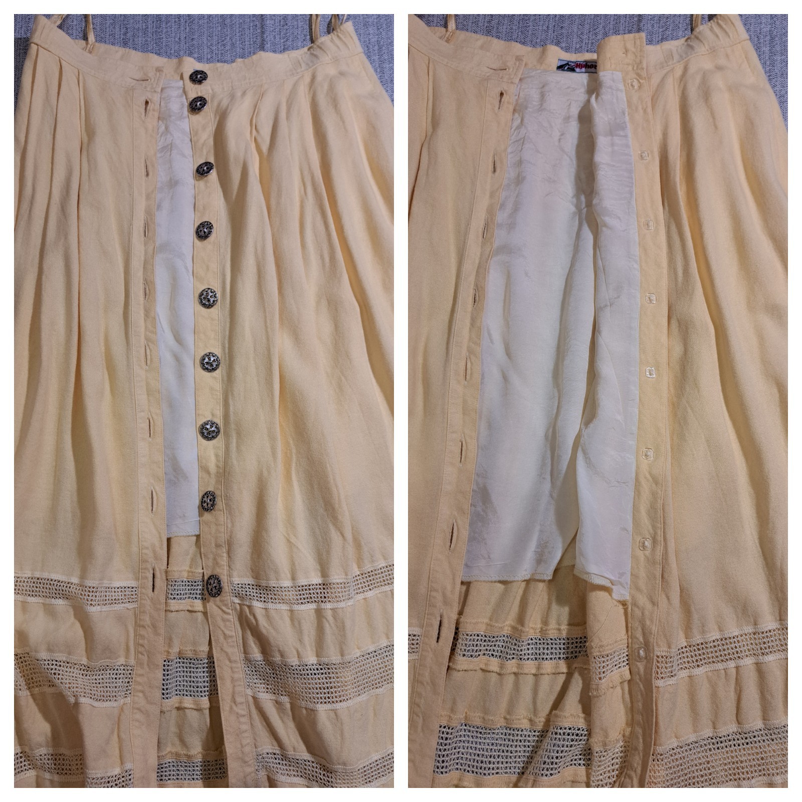 Vintage German Dirndl Set Bodice Blouse Skirt Linen Alpine Oktoberfest Sz M/EU40