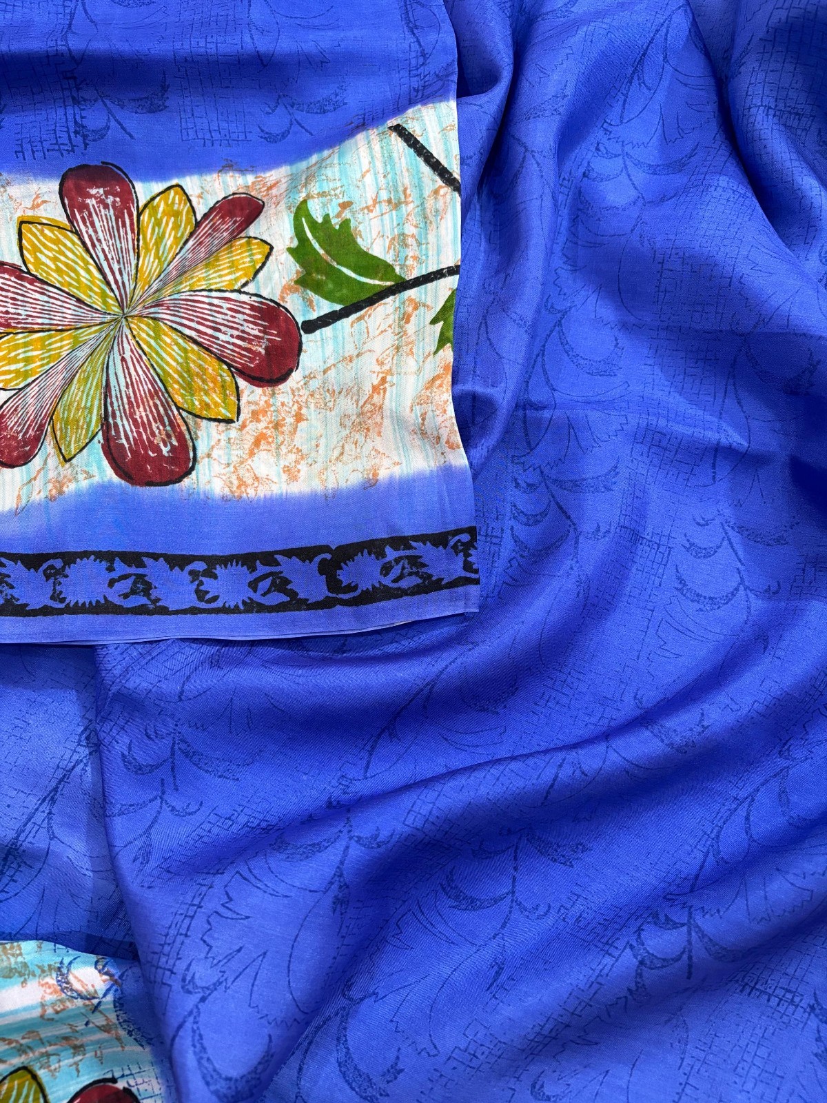 Vintage Silk Saree | Recycled Indian Sari Fabric | Craft Silk Material SS1434