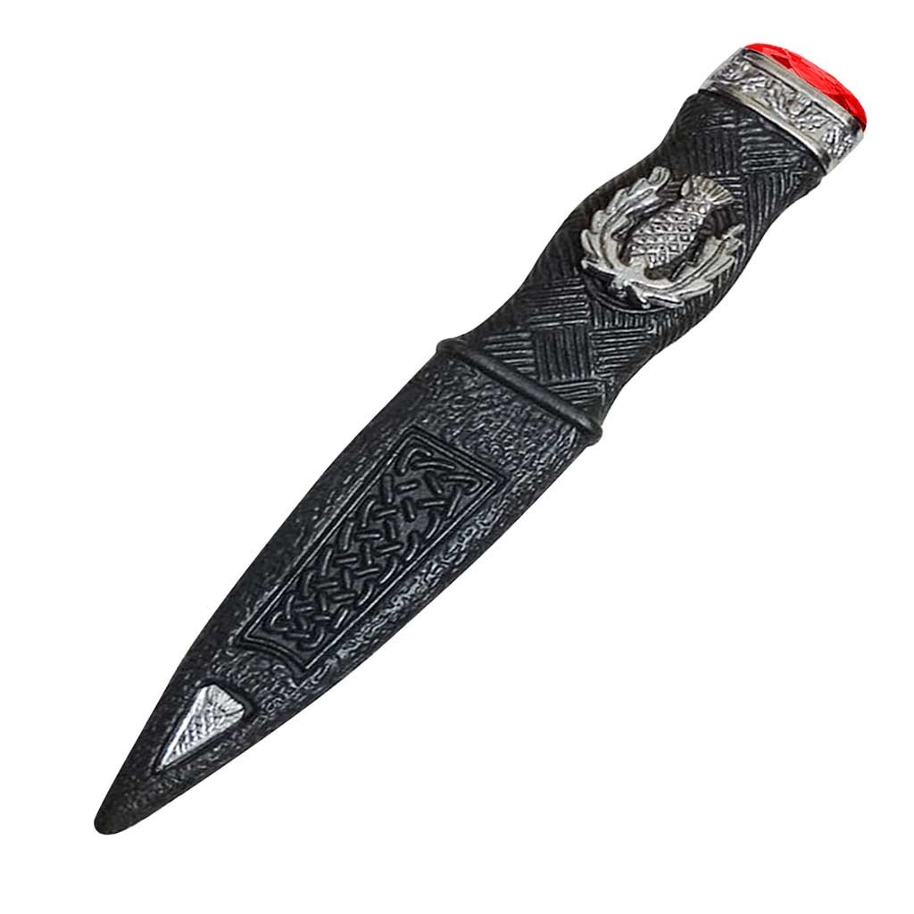 Scottish Red Stone Sgian Dubh Dummy Safe Knife Highlander Costume & Kilt Wear
