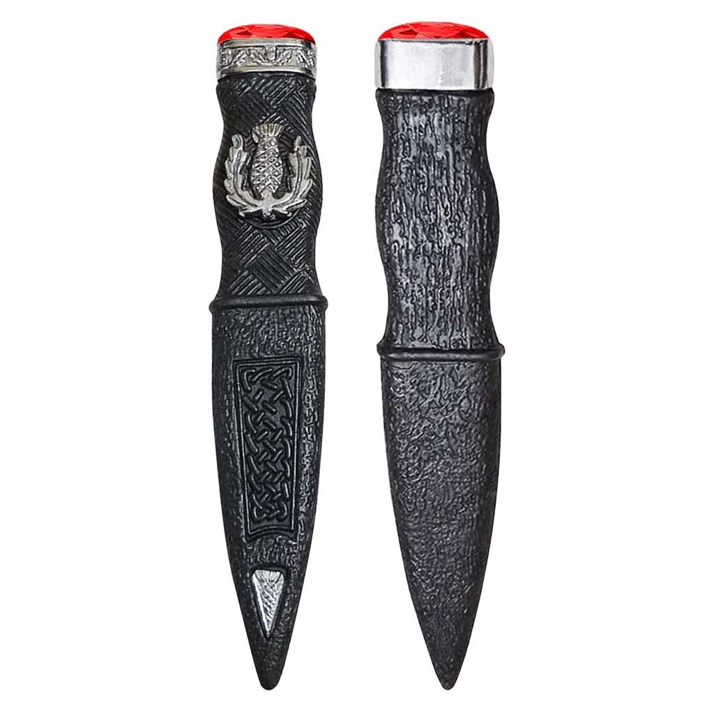 Scottish Red Stone Sgian Dubh Dummy Safe Knife Highlander Costume & Kilt Wear