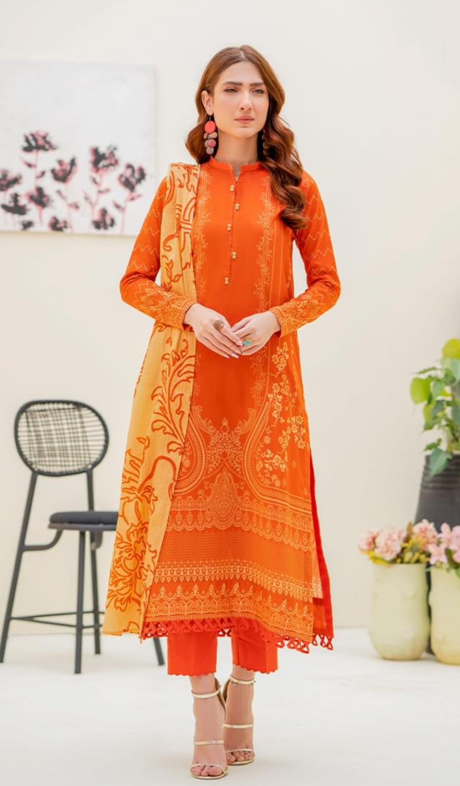 Lawn Printed kameez Shalwar 3XL Bust 50 Pakistani