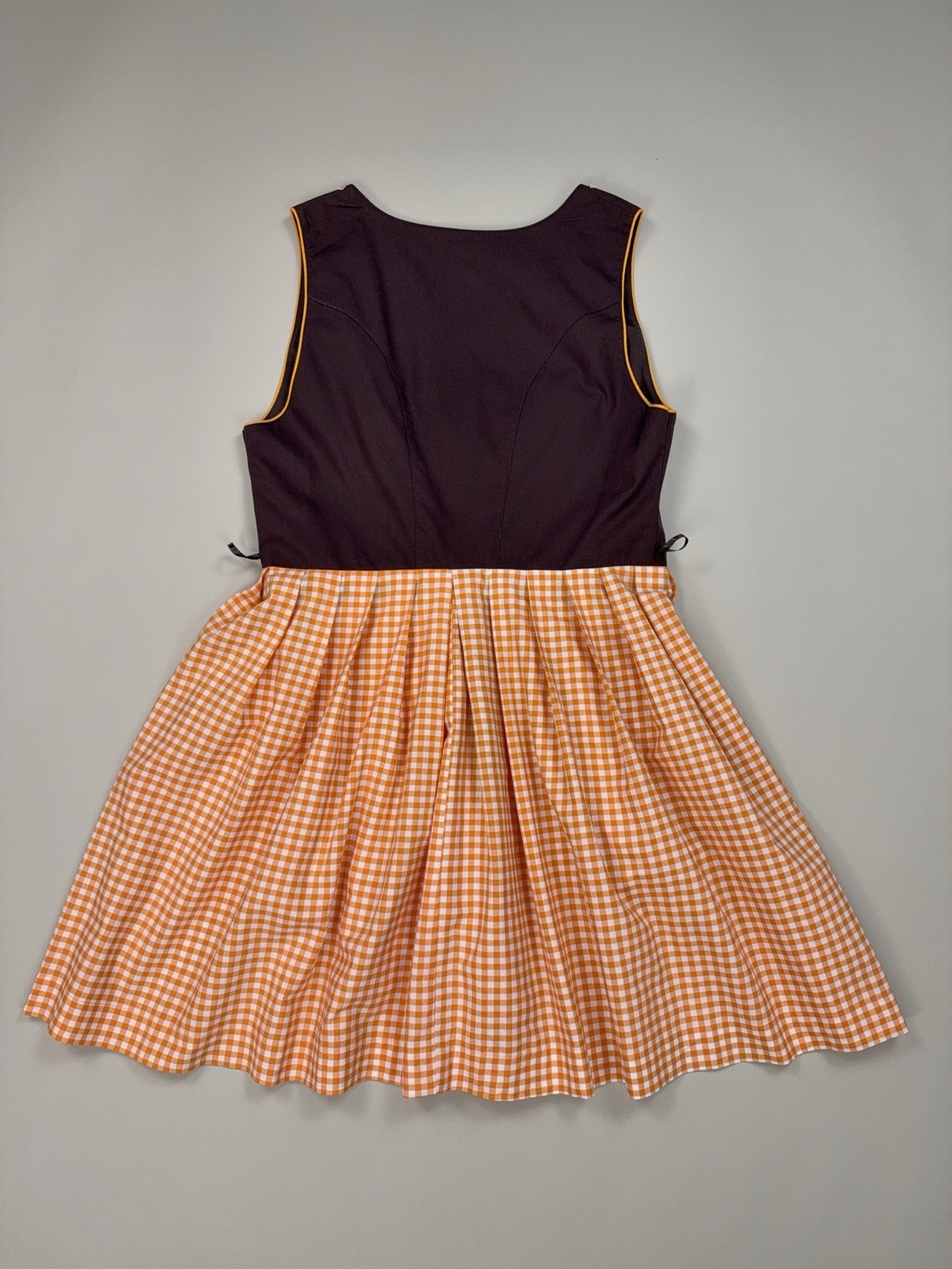 Stockerpoint Cotton Blend Dirndl Dress Brown Orange Gingham Set EU 40 L