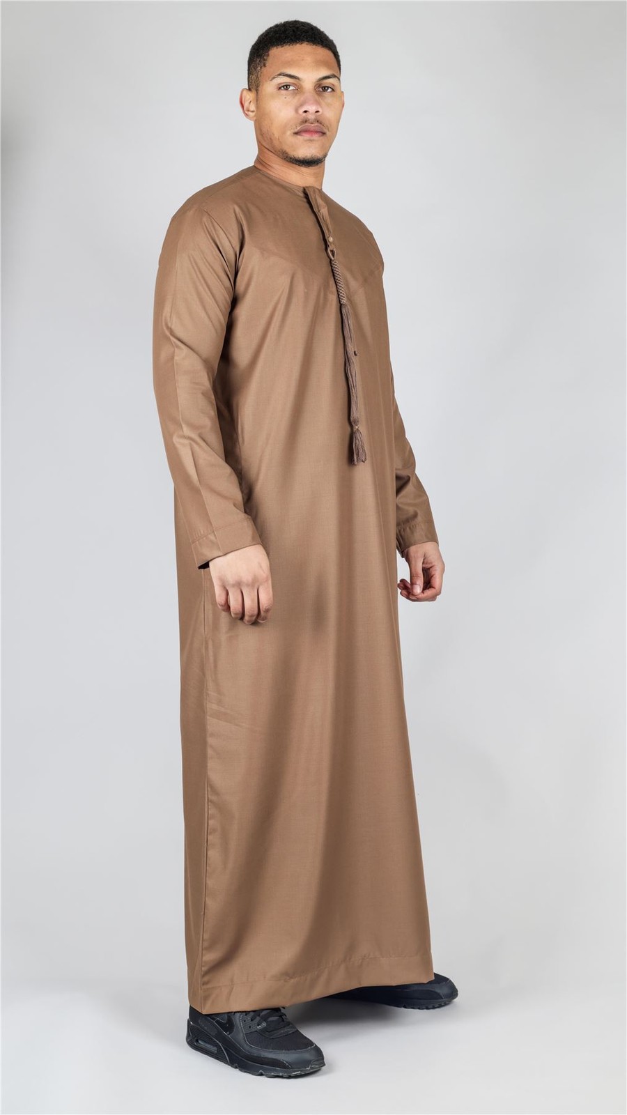 Men’s Bronze Thobe Emirati Islamic Clothing String Tassel | Thobez