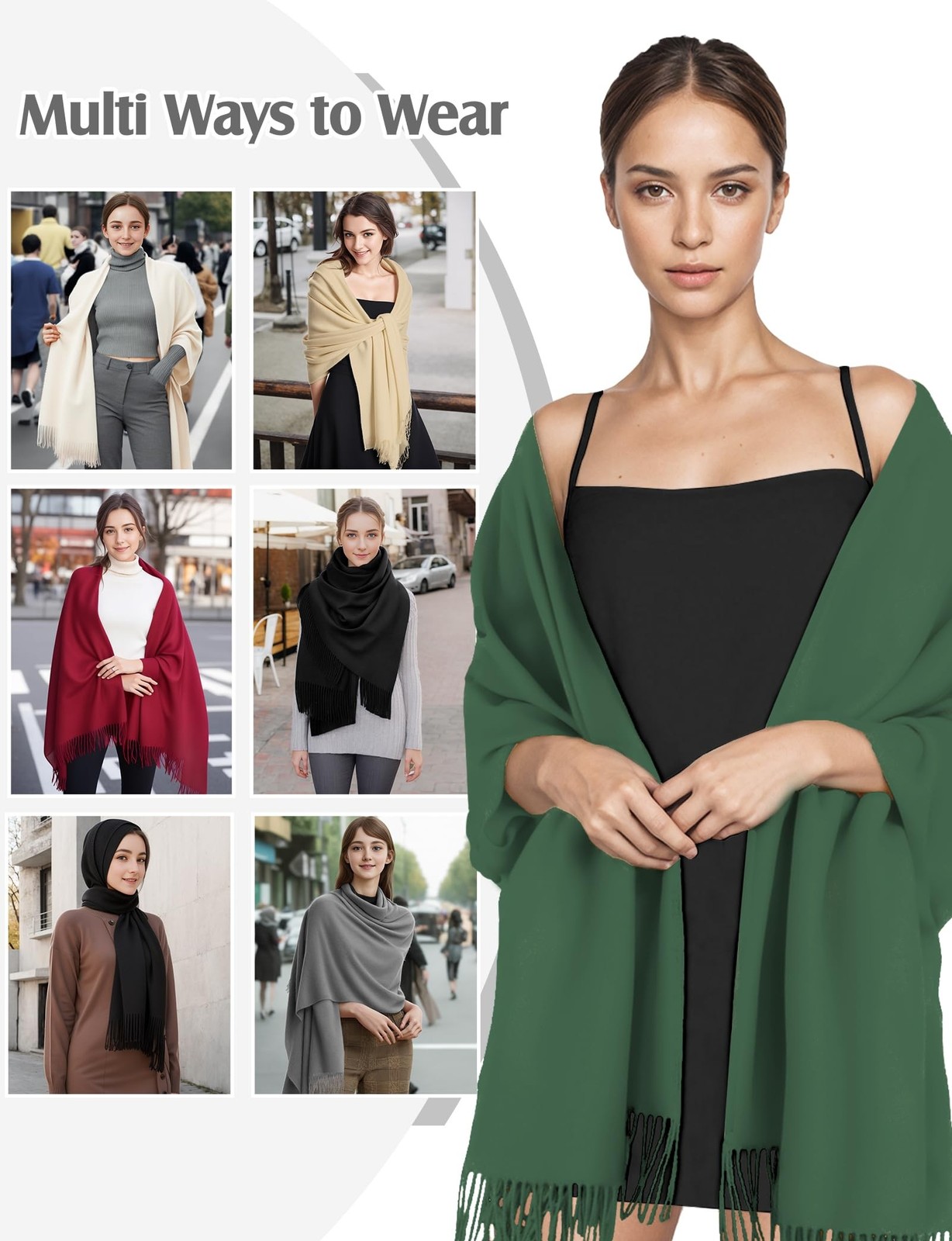 AURUZA Shawls and Wraps for Evening Dresses, Soft Pashmina Shawls for Women, …