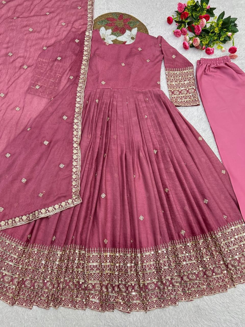New Launch Rangoli Crush Silk Salwar Kameez With Dupatta For Function Wear