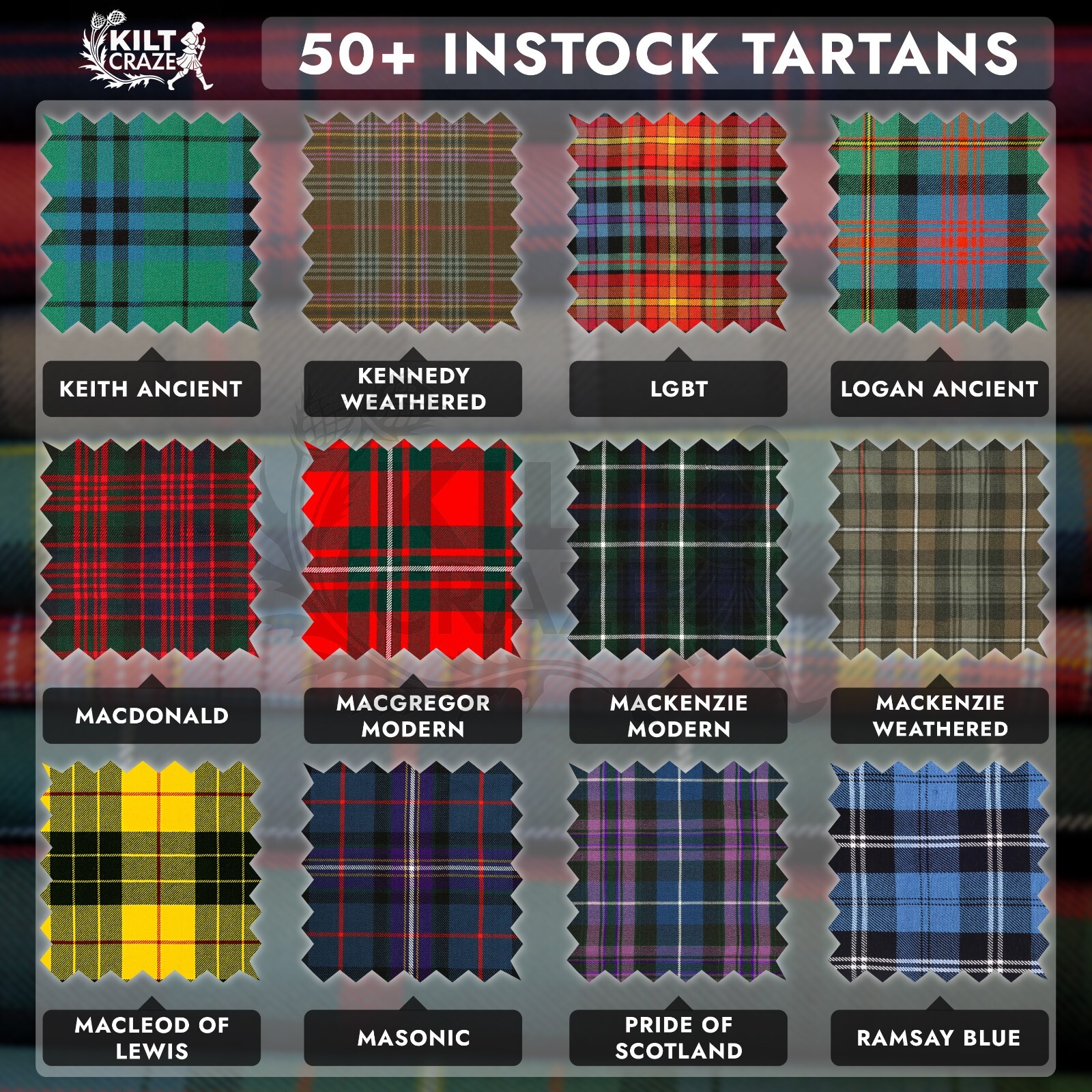 Mens Traditional Great Kilt 13oz 18th Century Scottish Great Kilt in 50+ Tartans