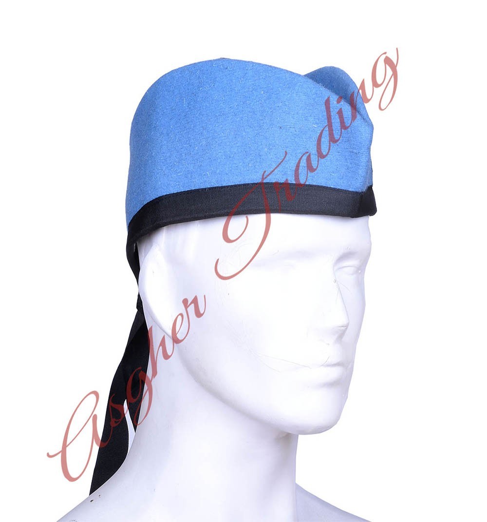 Scottish Military Traditional Kilt Cap – 100% Wool Sky Blue Glengarry Hats