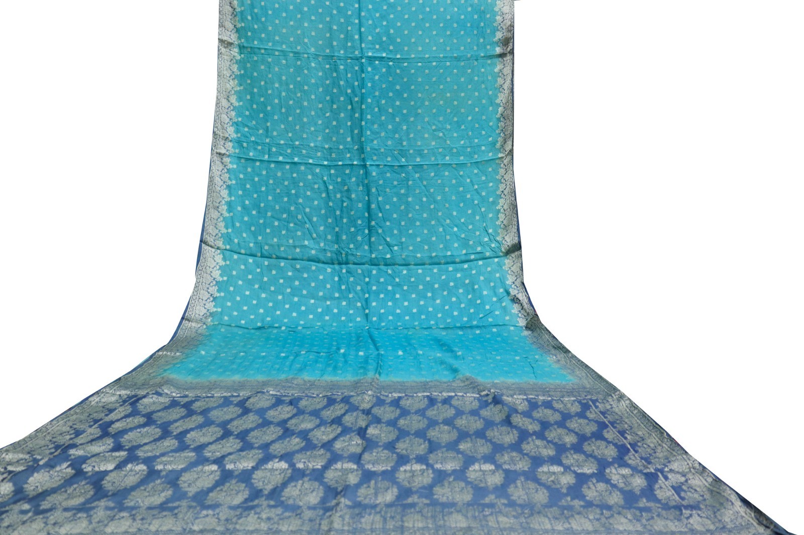 Vintage Tussar Silk Saree, Upcycled Printed Tussah Silk DIY Fabric TS1132