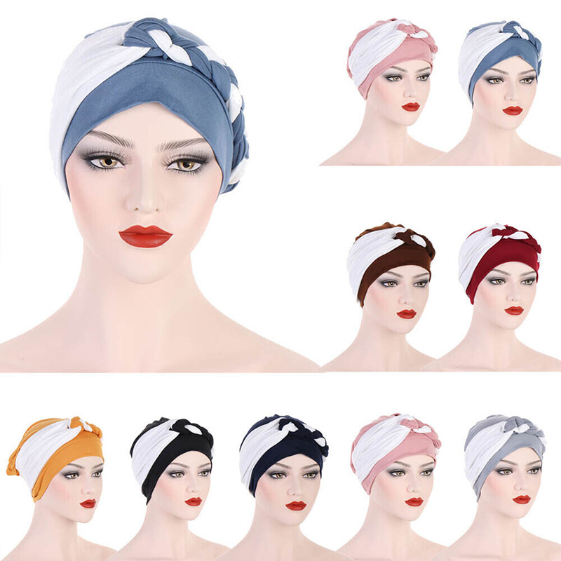 Women Muslim Turban Hat Head Wrap Bonnet Braids Hair Loss Hijab Cancer Chemo Cap