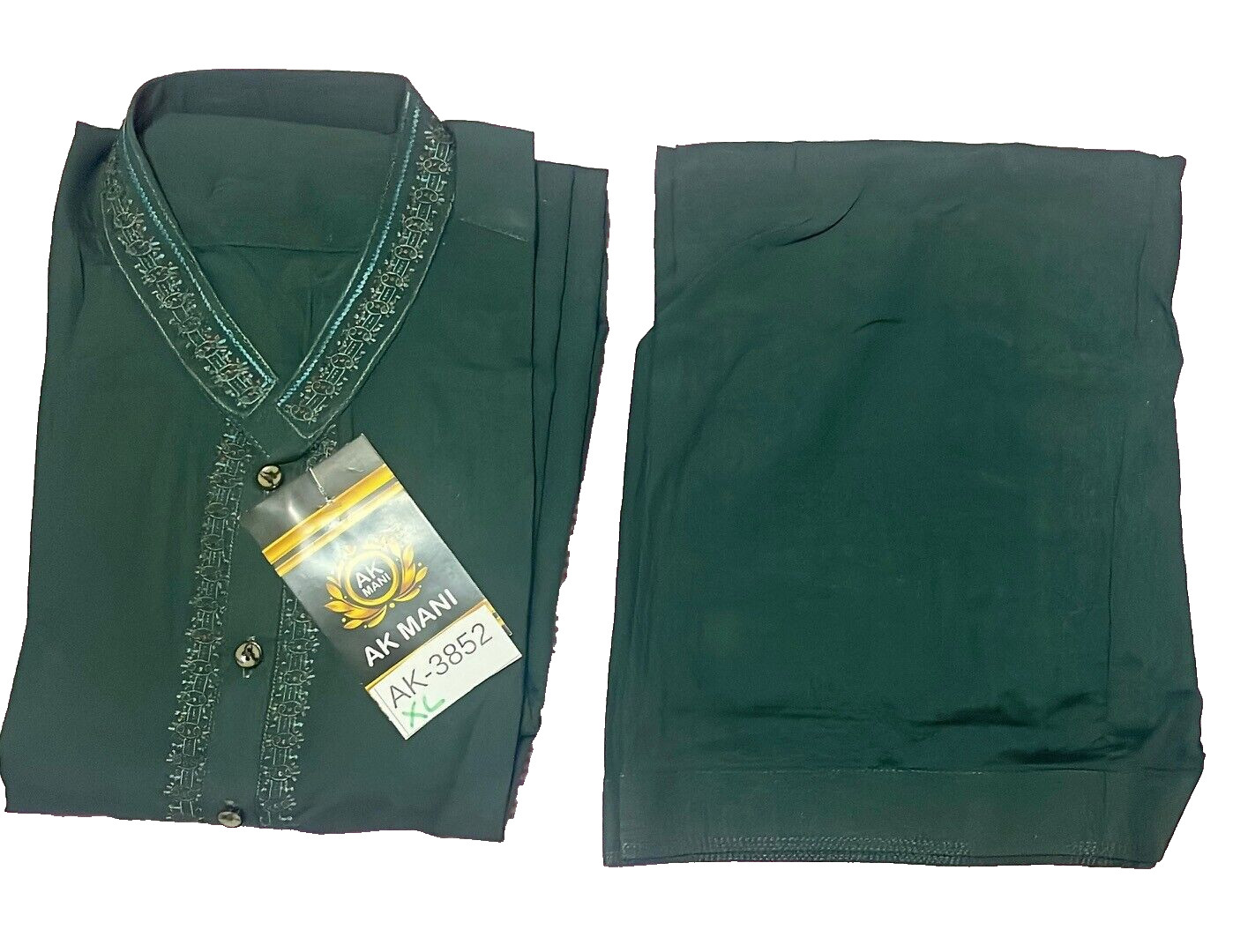 Pakistani Shalwar Kameez Mens Style ReadyMade D-Green Color Extra Large AK-3852