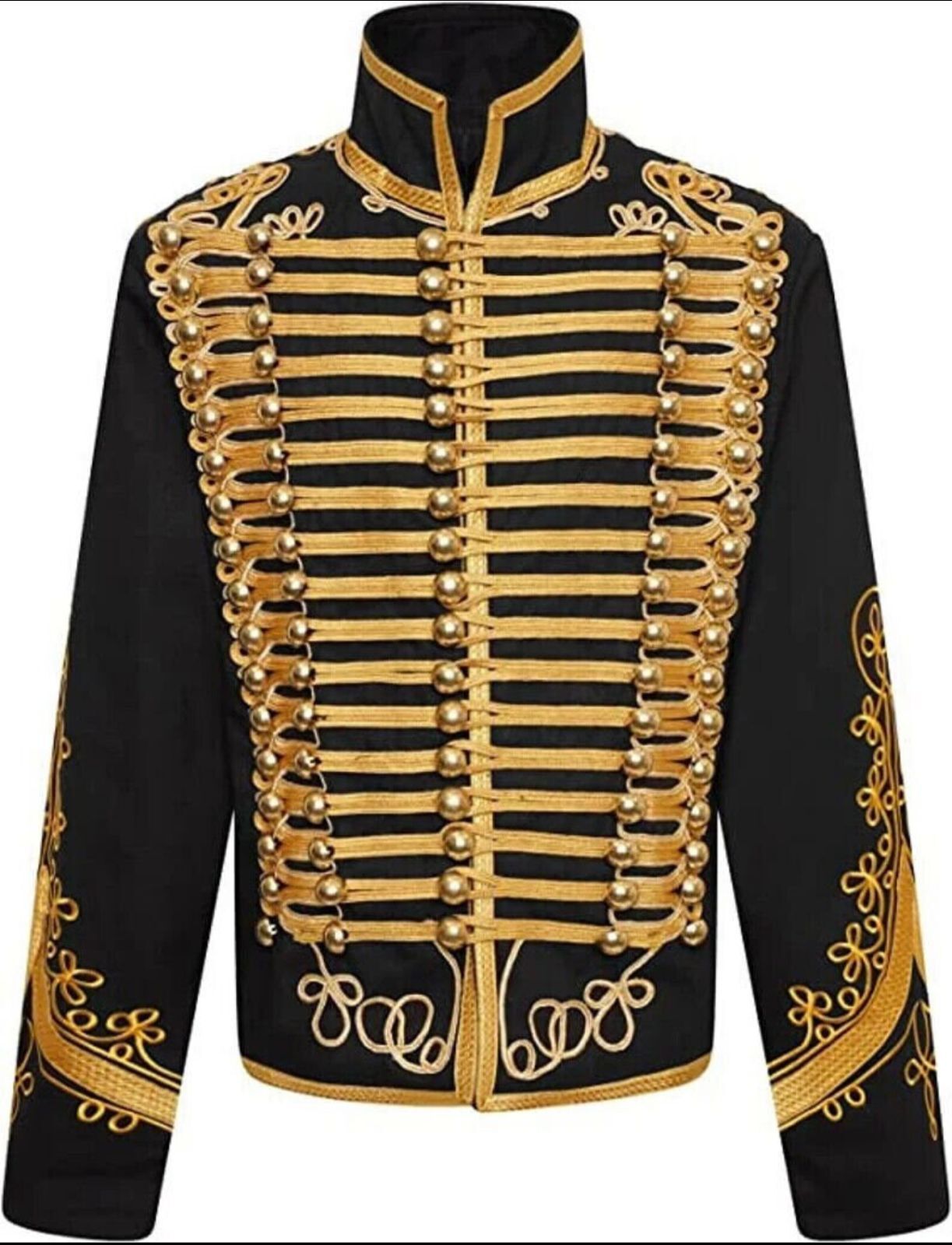 Napoleonic Black hussar jacket 18 century vintage Military uniform Tunic jacket.