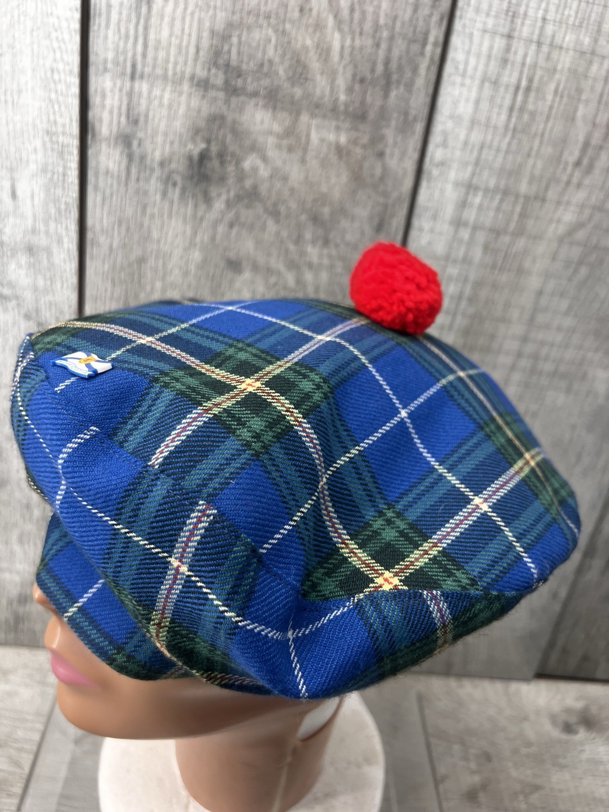 VINTAGE AUTHENTIC NOVA SCOTIA TARTAN TAM Beret Wool Blend EUC