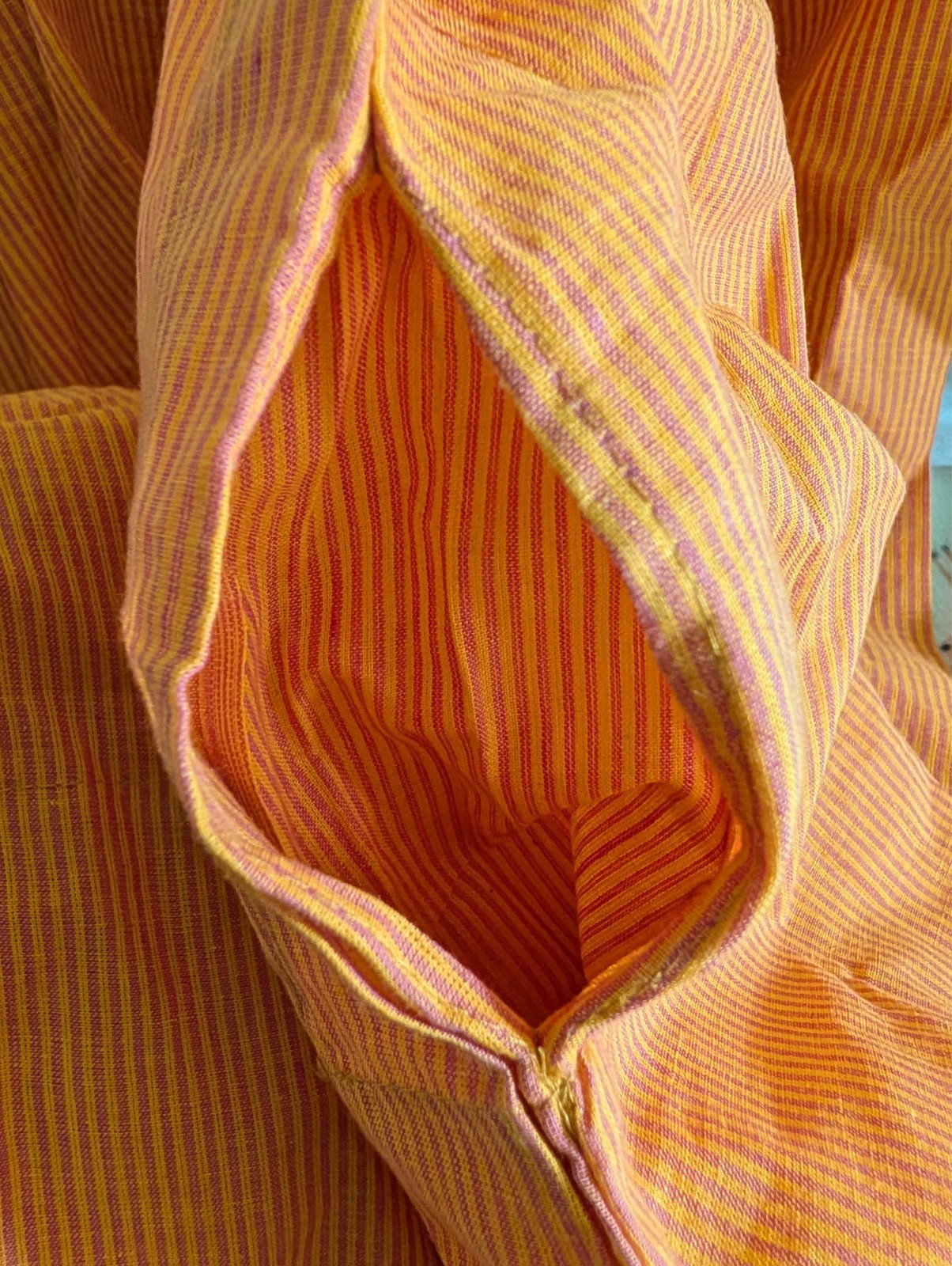 boy child’s kurta tunic top orange striped size 24 traditional clothing shirt