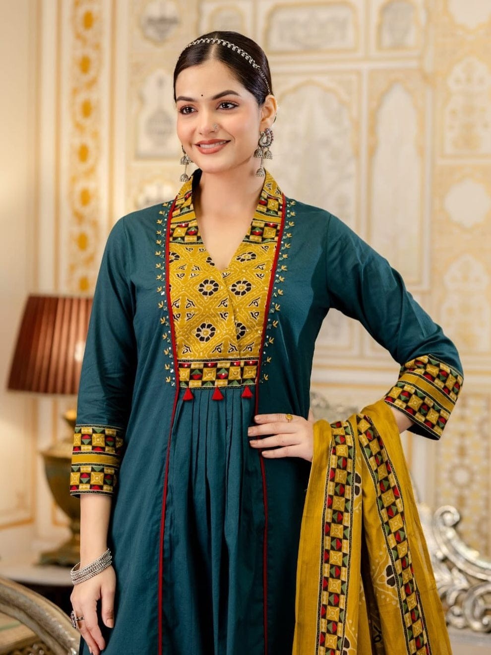 Indian Wedding Wear Anarkali Suit Women’s Designer Kurti Pant Dupatta Set Dress