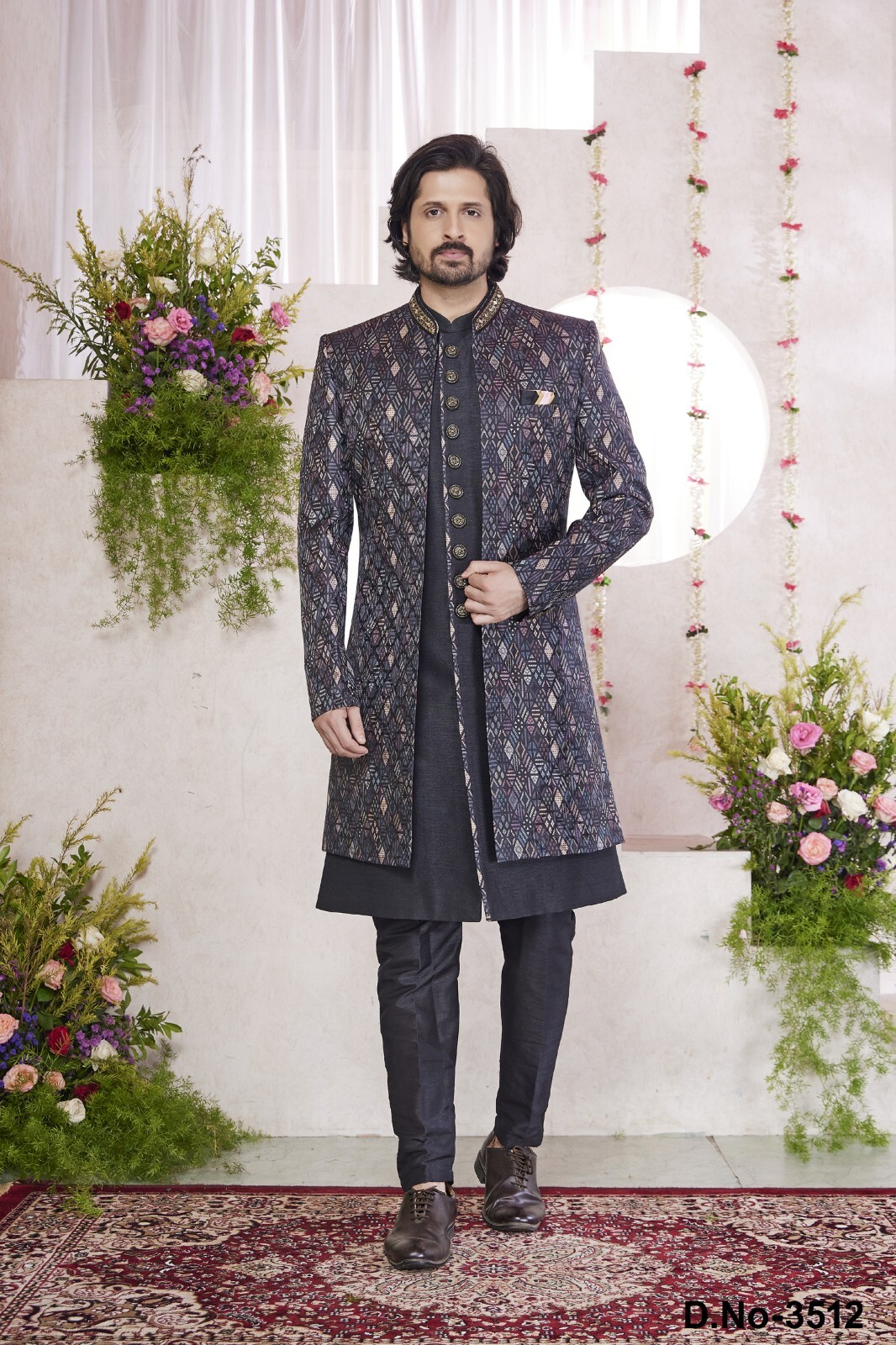 3 Pc Mens Designer Wedding Bollywood Party Wear Traditional Indo Western Dress