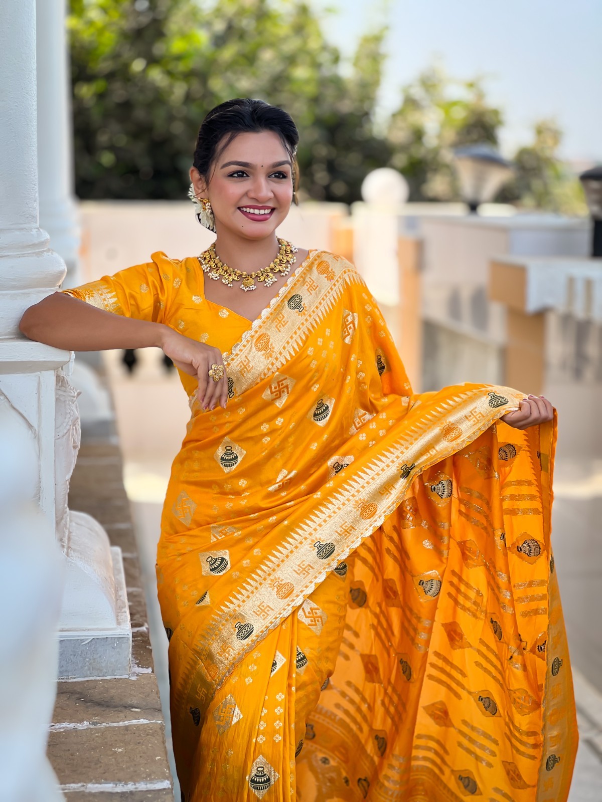 Soft Banarasi Silk Women Sari Meenakari Weaving Indian Designer Sari Traditional