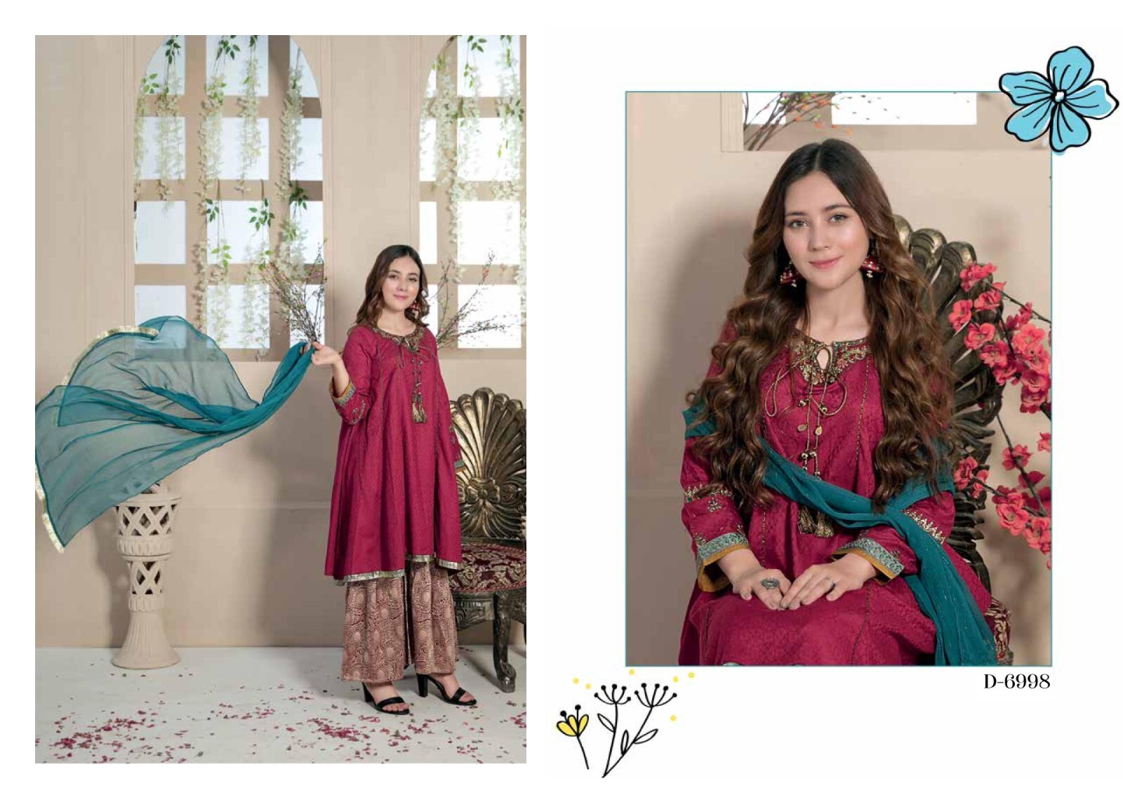 TAWAKKAL EMBROIDERED TITLIYAN KIDS Collection 3 PIECE SUIT READY TO WEAR