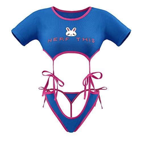 Women Cotton Camisole and Panties Sports Lace Up Loungewear X-Large Blue