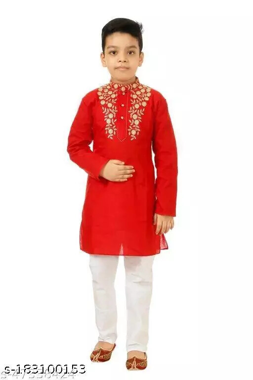 Indian Bollywood Stylish Fancy Boys Kurta Pajama Set For Kids (Pack of 1)