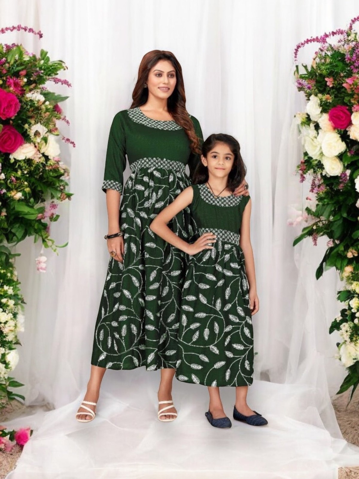 Ethereal Elegance: Girls’ Traditional Gown, E, Cultural Wear