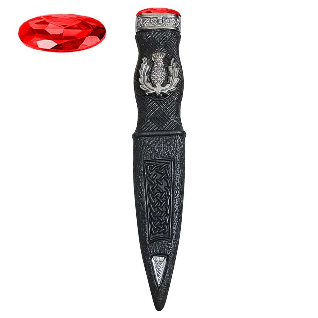 Scottish Red Stone Sgian Dubh Dummy Safe Knife Highlander Costume & Kilt Wear