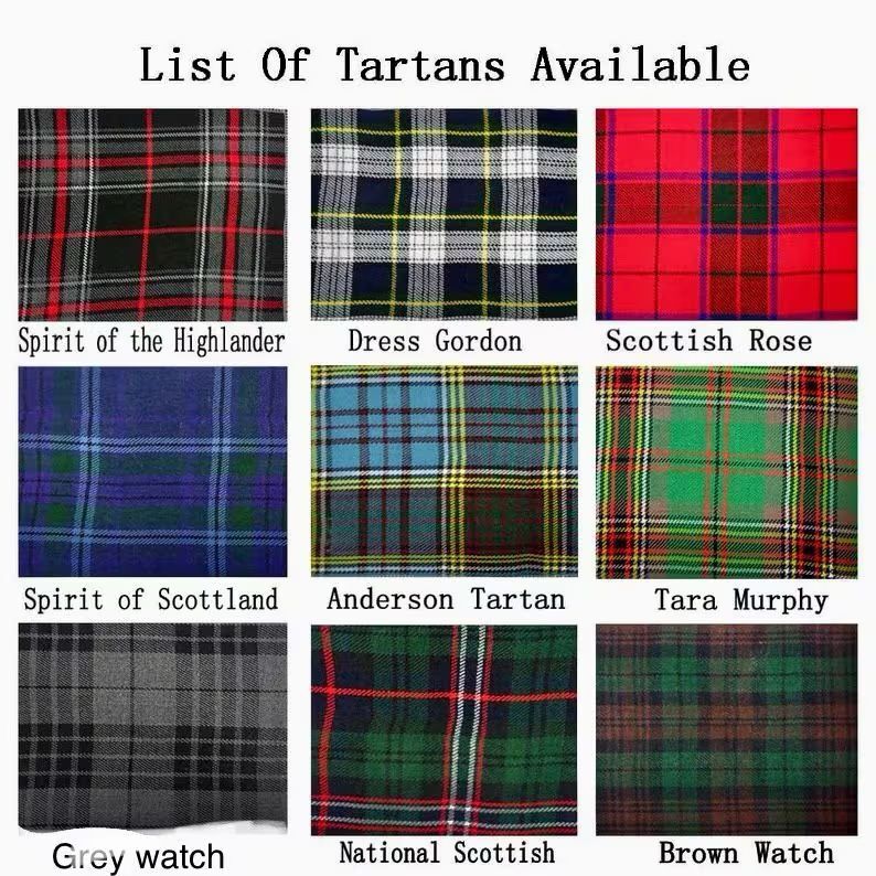 Men’s Black Scottish Hybrid Utility Leather strap Tartan Inner Pleat Cotton Kilt