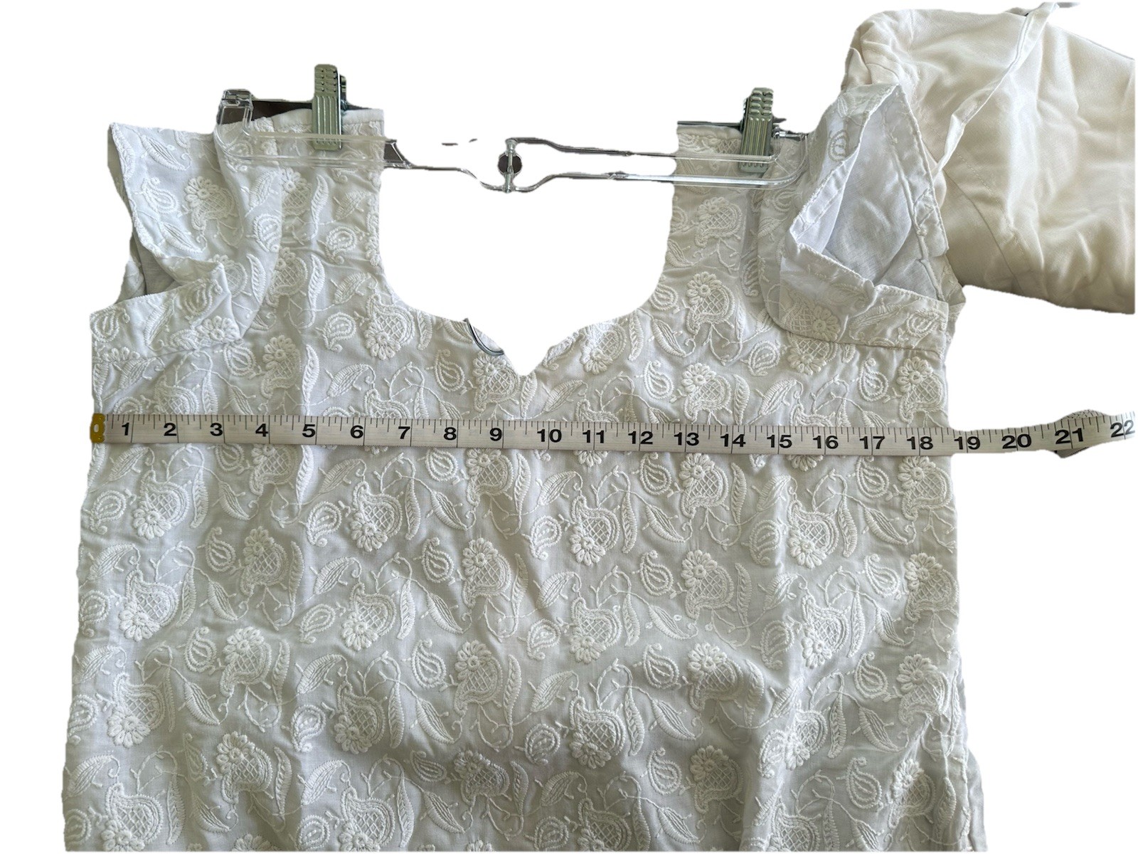 Preowned Chickankari Kurti White—Top And Bottom