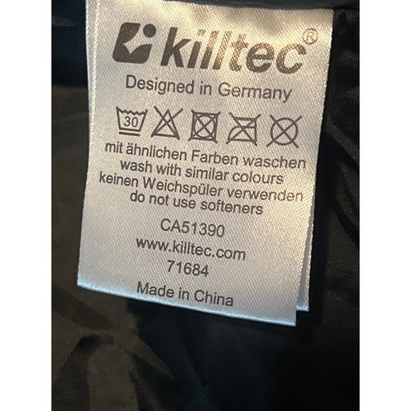 Killtec Jacket Mens XL Black Fleece Full Zip Designed In Germany Outdoor Coat