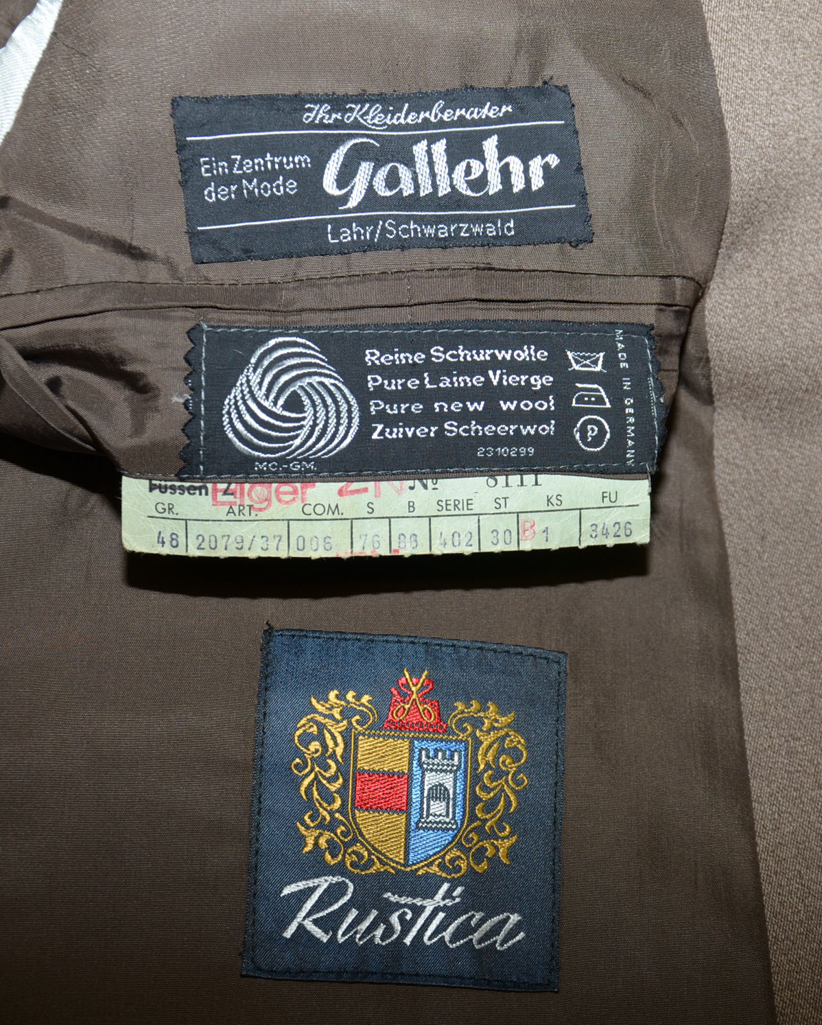 BROWN ~ BOILED WOOL Men German Club Western Riding Hunting JACKET Coat / 41″ M