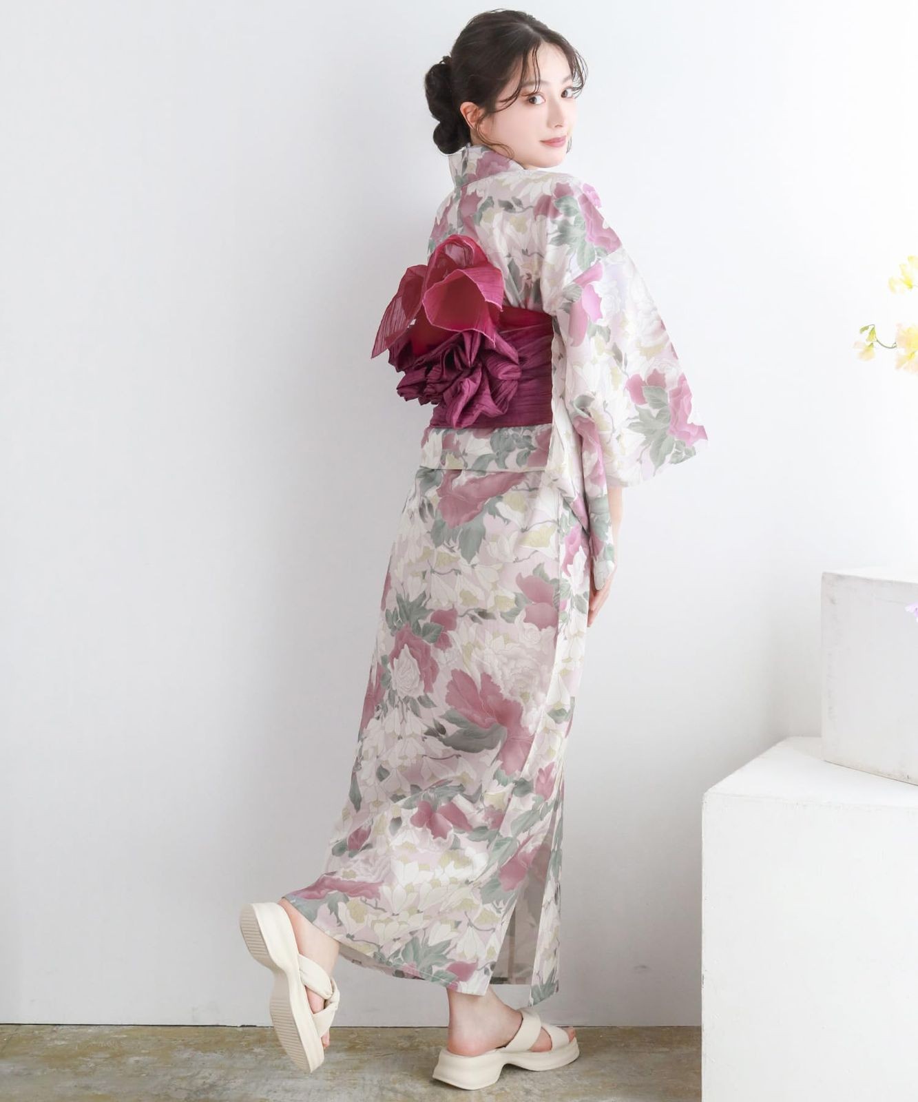 [KYOETSU] Yukata Set 3-Piece Set (Yukata, Hōchō Obi, Petite Hōchō Obi) for Women
