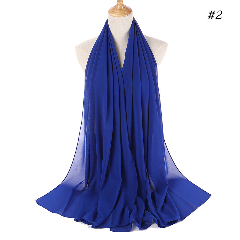 Women Girls Plain Chiffon Hijab Scarf Shawl Scarf Head Scarves Head Wrap Islamic
