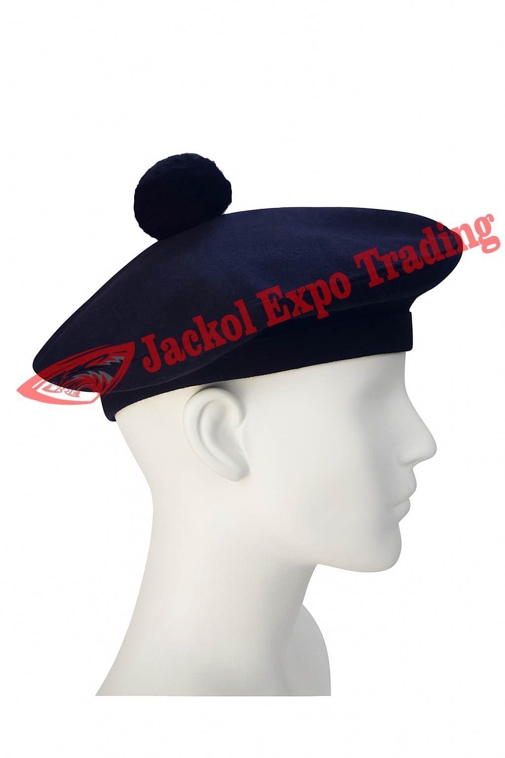 Scottish Military Balmoral Bonnet Hat with Pom Highland Dress Cap, Navy Blue