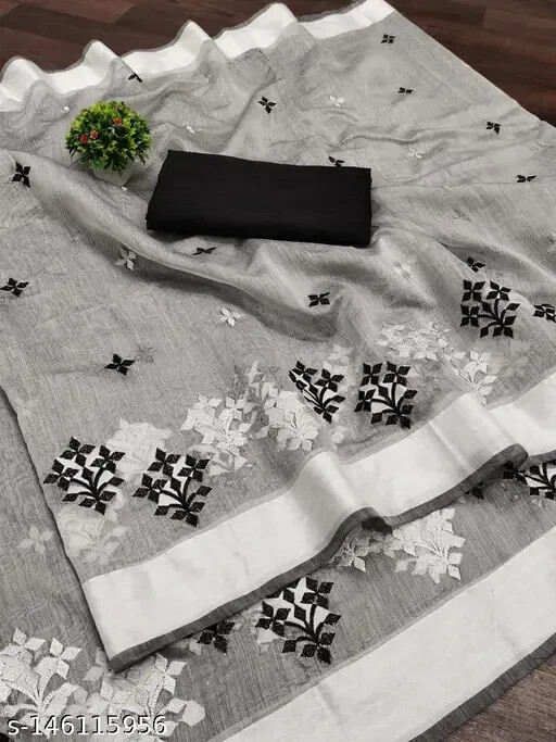 Women’s Chanderi Cotton Saree with Separate Blouse Piece
