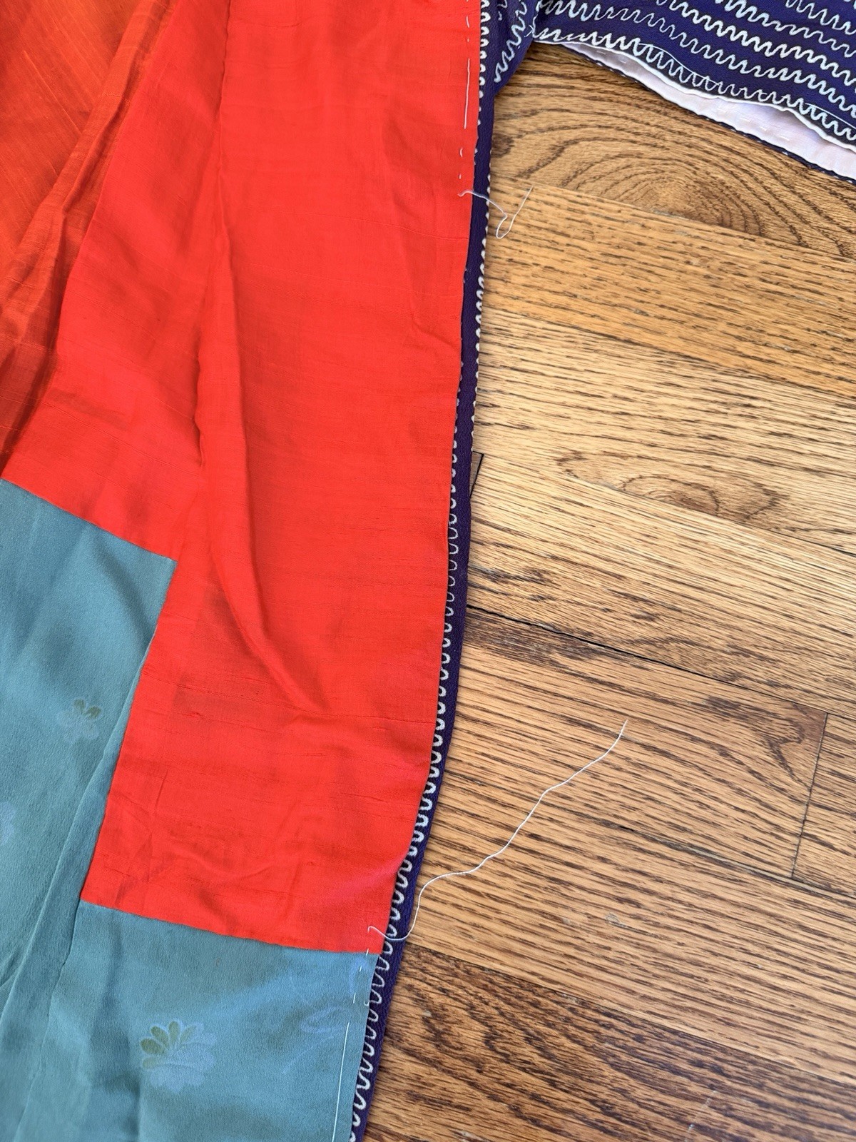 Authentic Vintage Handmade Silk blend Japanese Kimono from Mid Century