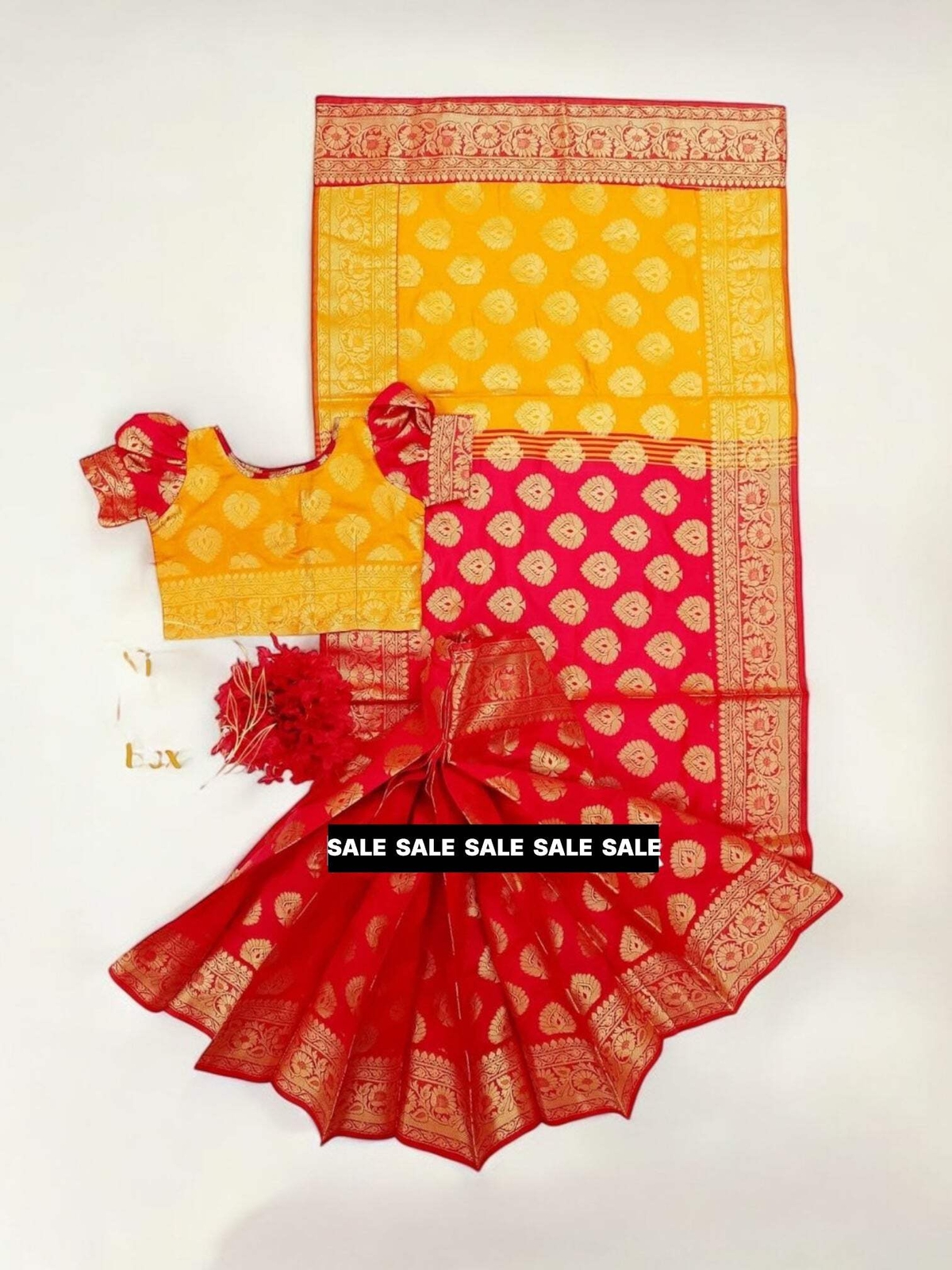 Girls Traditional Ready to Wear Saree – Ethnic Wear for Kids- 107
