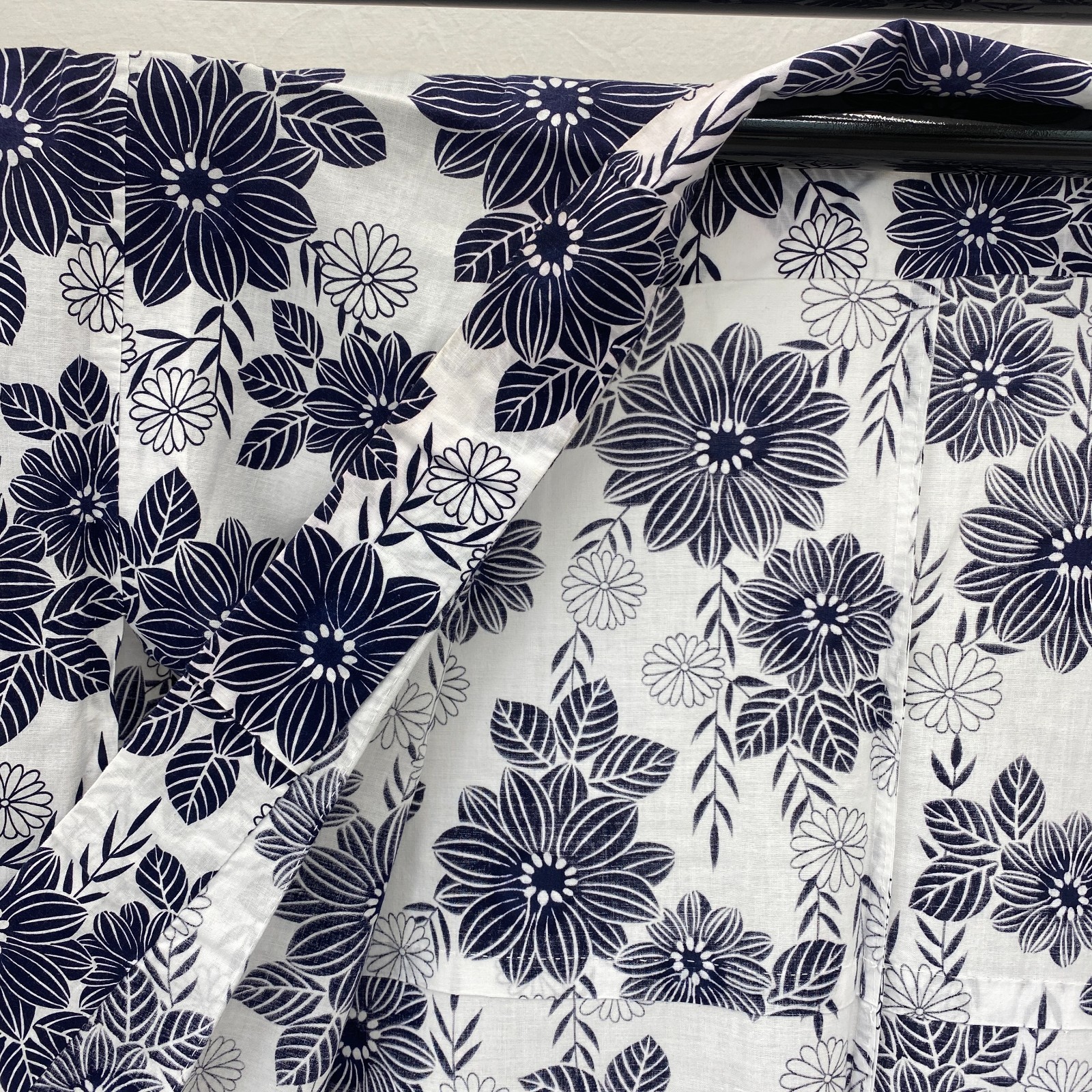 Japanese Vintage Kimono Yukata Cotton White No Lining Traditional Length 59 in