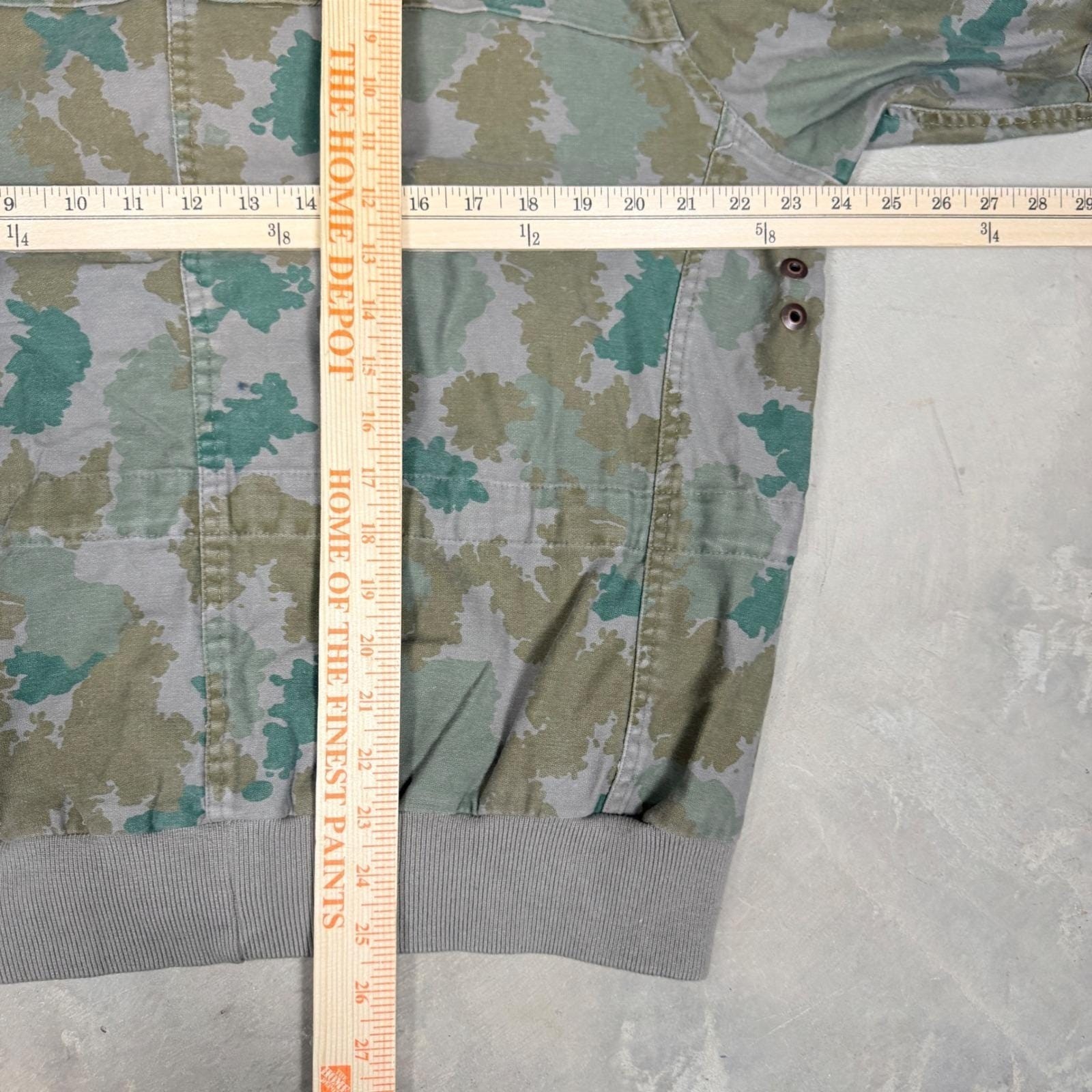 Mil-Tec german military Mens Camo Hooded Bomber Jacket Green Grey Cotton Size L