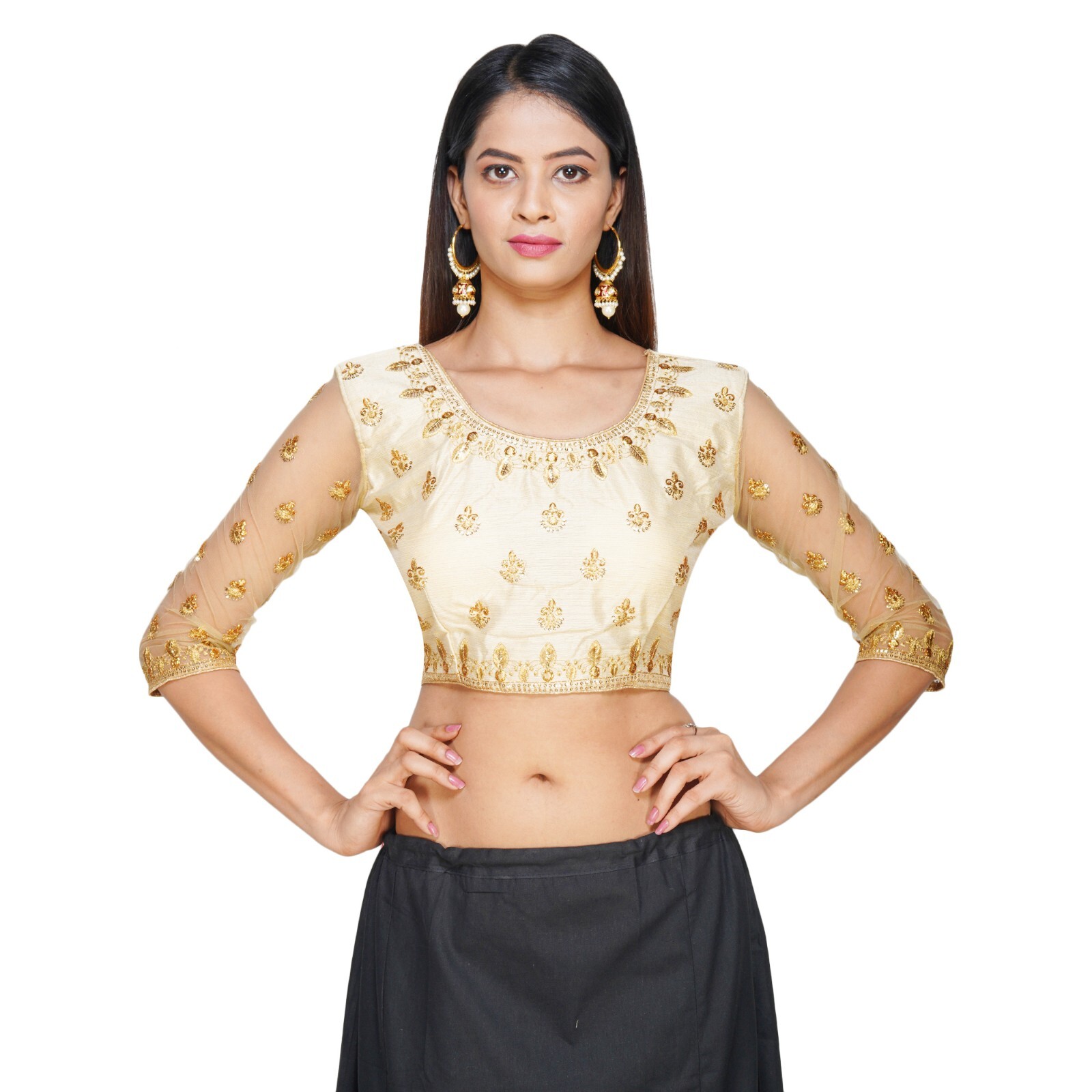 Indian Designer Heavy Embroidery Work Readymade Blouse For Women