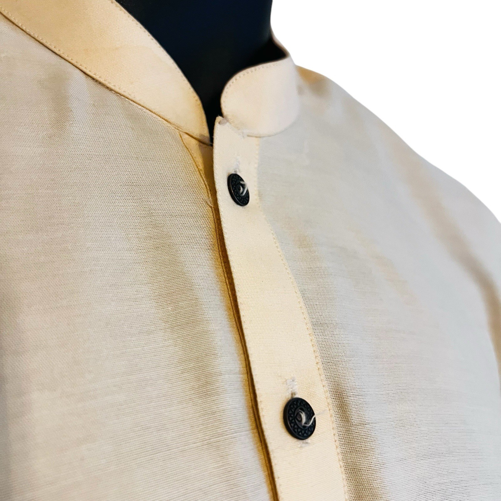 Light Yellow Men Long Middle Eastern Style Kurta Top/ Shirt