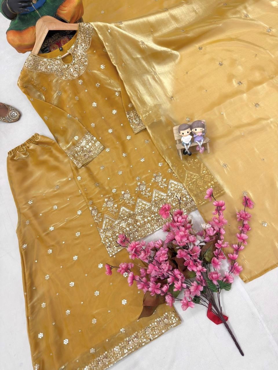 Designer Indian Pakistani top plazzo Bollywood Dress Party Wear Suit wedding