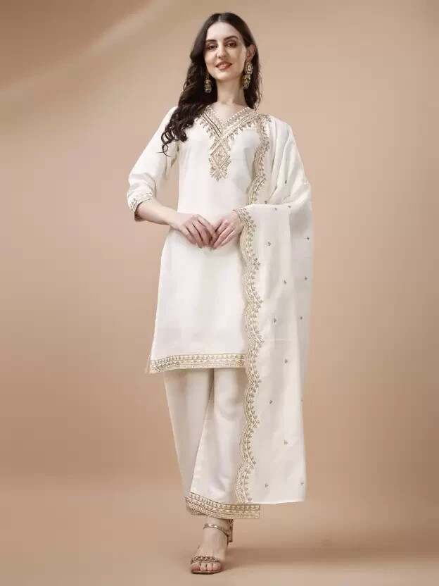 Women Designer Salwar Kameez Kurta Indian Bollywood Kurti Palazzo Dupatta Set