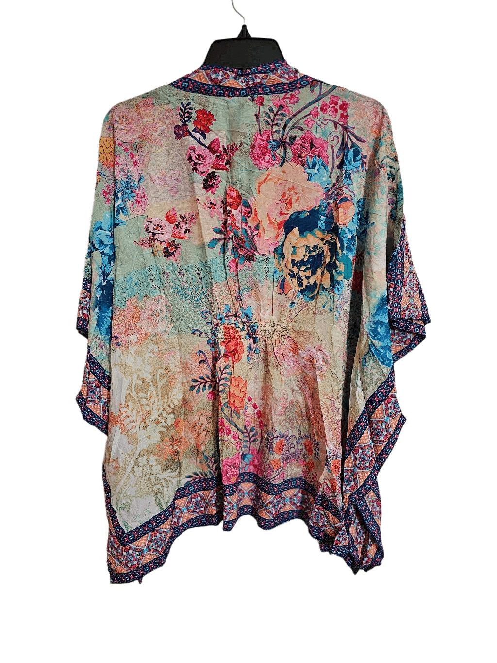 Tolani Raelyn Cropped Kimono Top Floral Multicolor Boho India XS NWOT