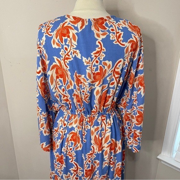 NWT JESSICA SIMPSON Laila Floral Longline Kimono Rope Tassel Cinched Waist, 1X