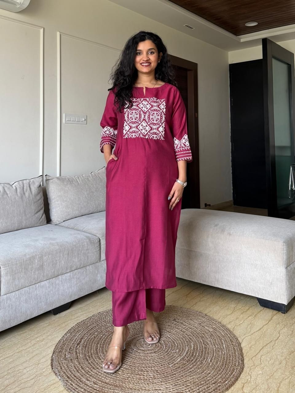 Women’s Designer Ethnic Kurti Pant Set Beautiful Pakistani Bollywood Kurta Set