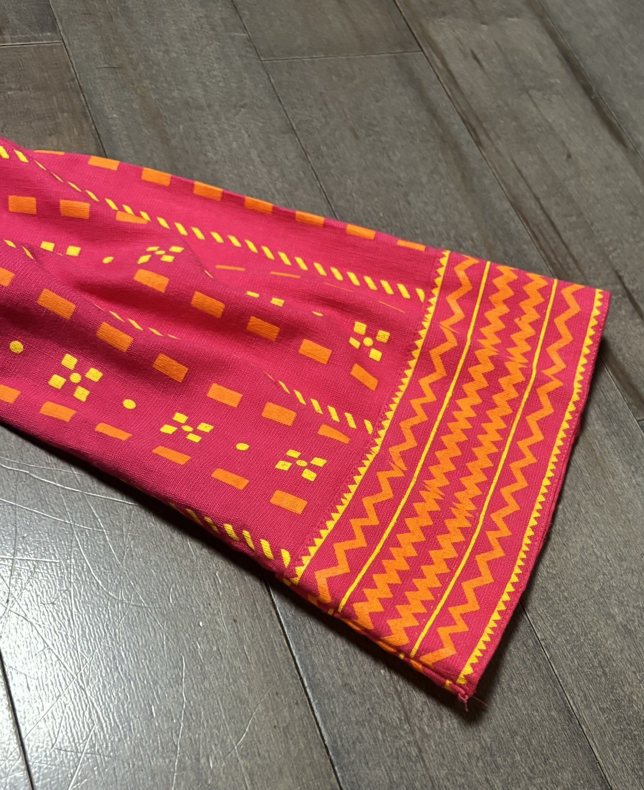 Ochre Girls 9/10 Pink Orange Geometric Kurta Tunic Top Boho 3/4 Sleeve Pockets