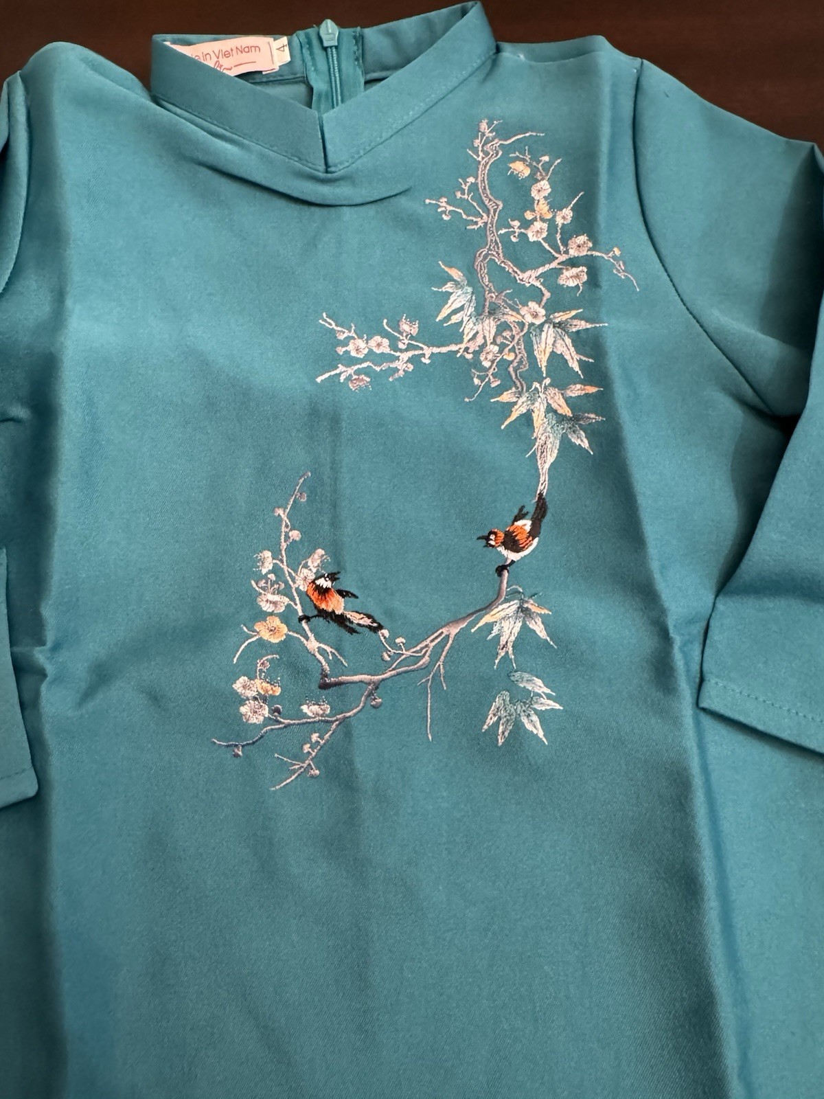 AO DAI CON TRAI BOY Blue TEAL 1-2 Years