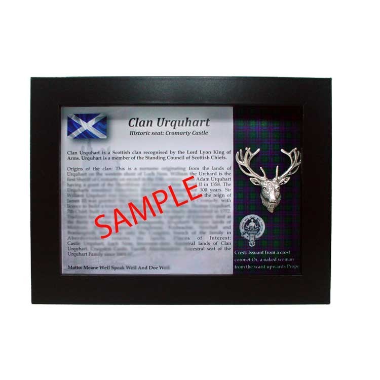 Clan Urquhart – Scottish Tartan with Stag Head
