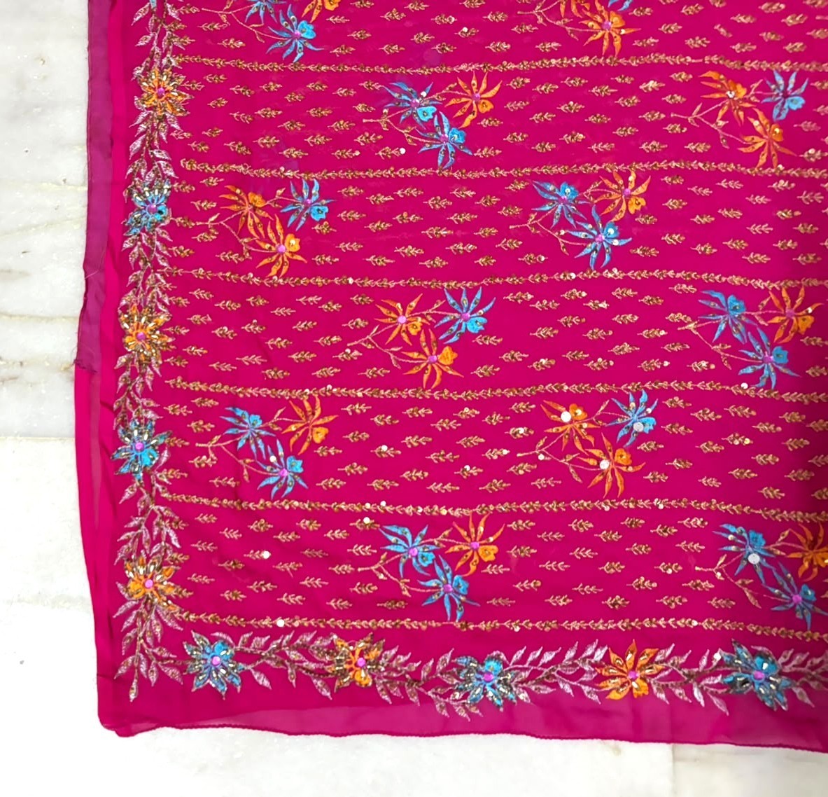 Pink Fabric Saree Dress Women Wrap Embroidered Sari Vintage Sari Material India