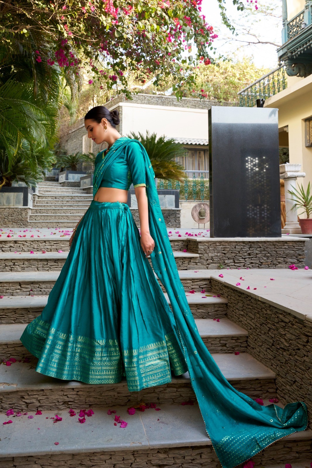 Chanderi Silk Lehenga Choli Dupatta Set New Exclusive Wedding Wear Women