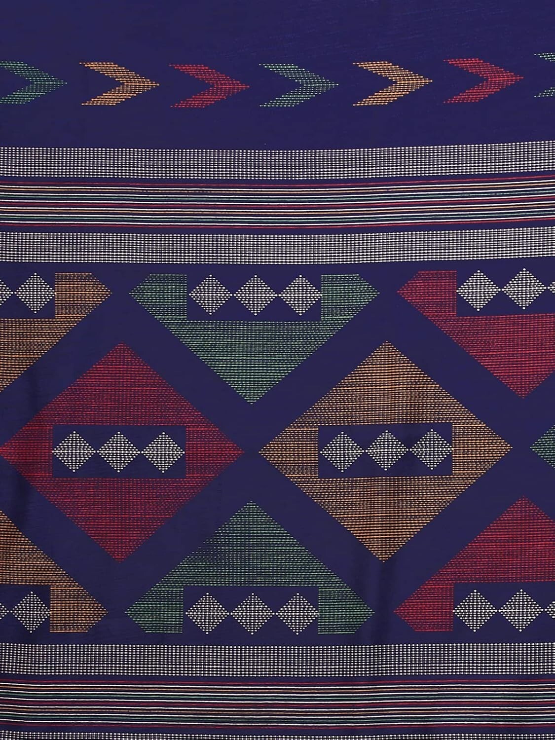 Women’s Cotton Blend Tribal Art Warli Printed Designer Saree with Blouse Piece